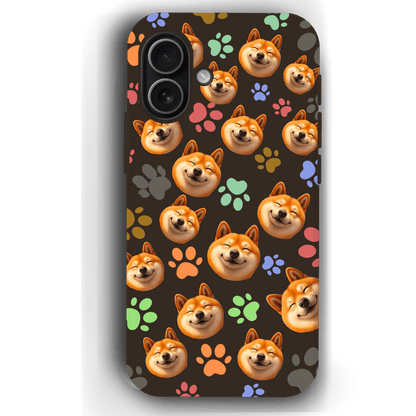 Custom Pet Phone Case for iPhone 17/ 17 Air/ 17 Pro/ 17 Pro Max by YingMart, Personalized Pet Portrait Cover with Paw, Heart, Fish & Bone Symbols