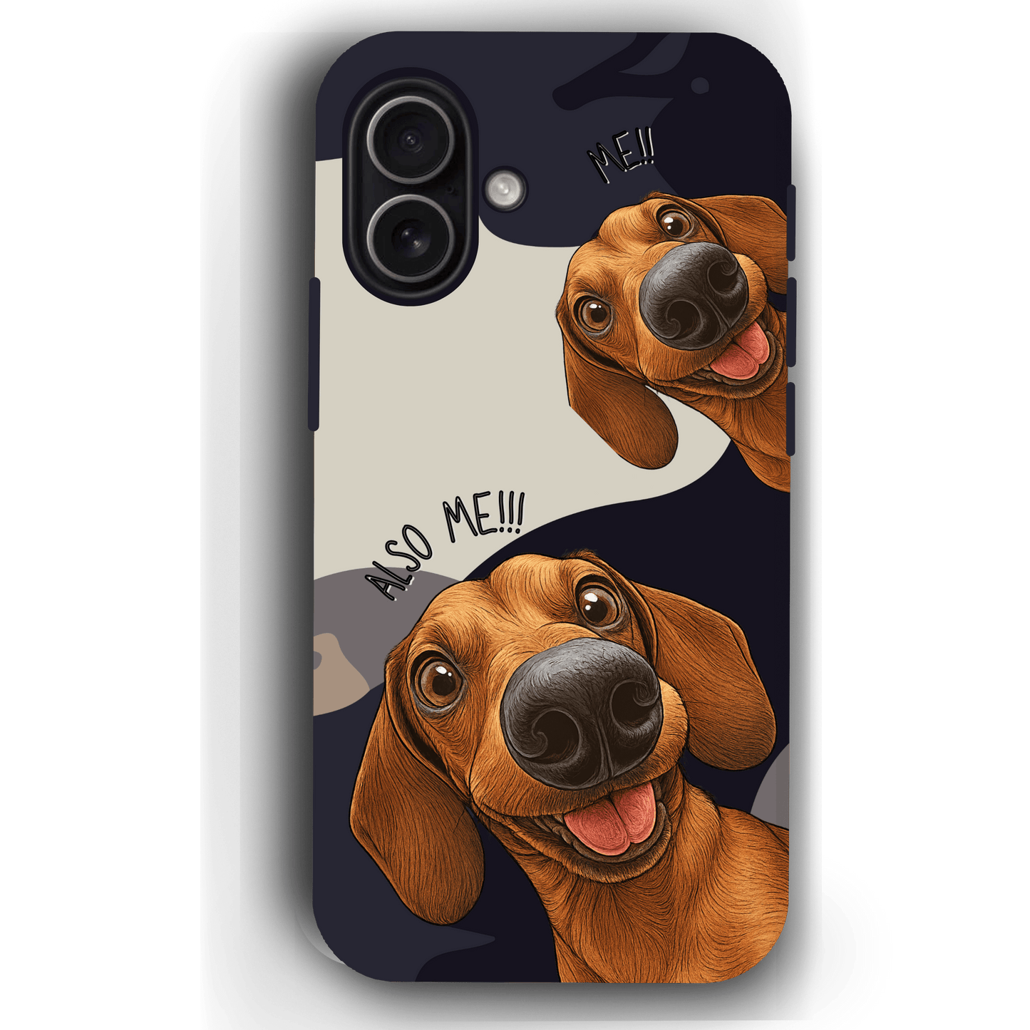 "Also Me" Design Custom Pet iPhone 17 Case – 4 Colors & 4 Patterns by YingMart, Personalized Pet Portrait Protective Cover for Dog Lovers