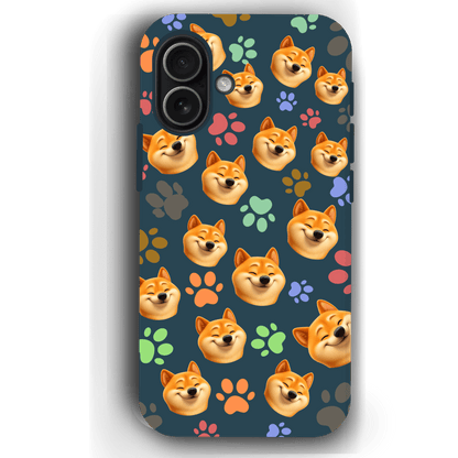 Custom Pet Phone Case for iPhone 17/ 17 Air/ 17 Pro/ 17 Pro Max by YingMart, Personalized Pet Portrait Cover with Paw, Heart, Fish & Bone Symbols