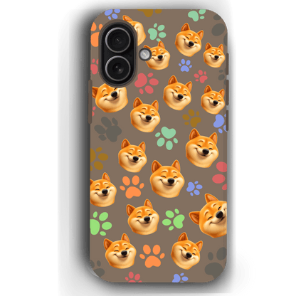 Custom Pet Phone Case for iPhone 17/ 17 Air/ 17 Pro/ 17 Pro Max by YingMart, Personalized Pet Portrait Cover with Paw, Heart, Fish & Bone Symbols