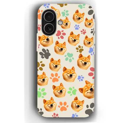 Custom Pet Phone Case for iPhone 17/ 17 Air/ 17 Pro/ 17 Pro Max by YingMart, Personalized Pet Portrait Cover with Paw, Heart, Fish & Bone Symbols