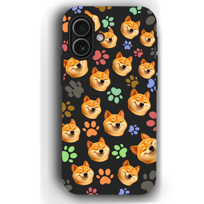 Custom Pet Phone Case for iPhone 17/ 17 Air/ 17 Pro/ 17 Pro Max by YingMart, Personalized Pet Portrait Cover with Paw, Heart, Fish & Bone Symbols