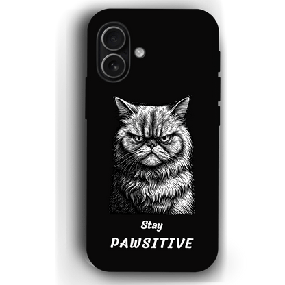 Stay Pawsitive Custom Pet Phone Case for iPhone 17 by YingMart – Personalized Animal Portrait, Protective Cover, for Pet Lovers.