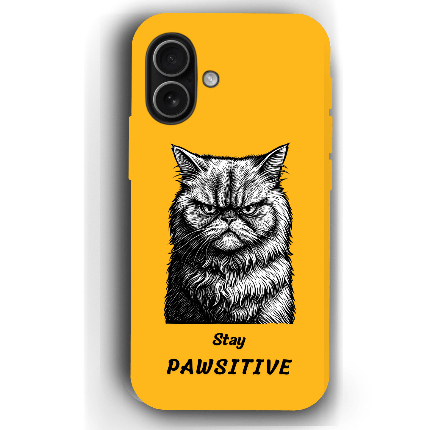 Stay Pawsitive Custom Pet Phone Case for iPhone 17 by YingMart – Personalized Animal Portrait, Protective Cover, for Pet Lovers.