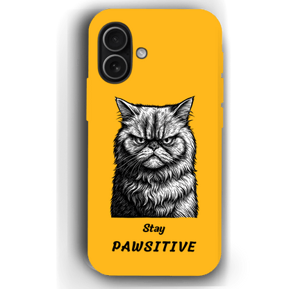 Stay Pawsitive Custom Pet Phone Case for iPhone 17 by YingMart – Personalized Animal Portrait, Protective Cover, for Pet Lovers.