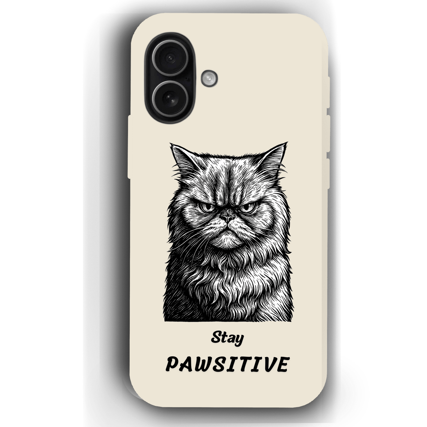Stay Pawsitive Custom Pet Phone Case for iPhone 17 by YingMart – Personalized Animal Portrait, Protective Cover, for Pet Lovers.