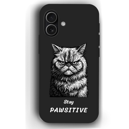 Stay Pawsitive Custom Pet Phone Case for iPhone 17 by YingMart – Personalized Animal Portrait, Protective Cover, for Pet Lovers.