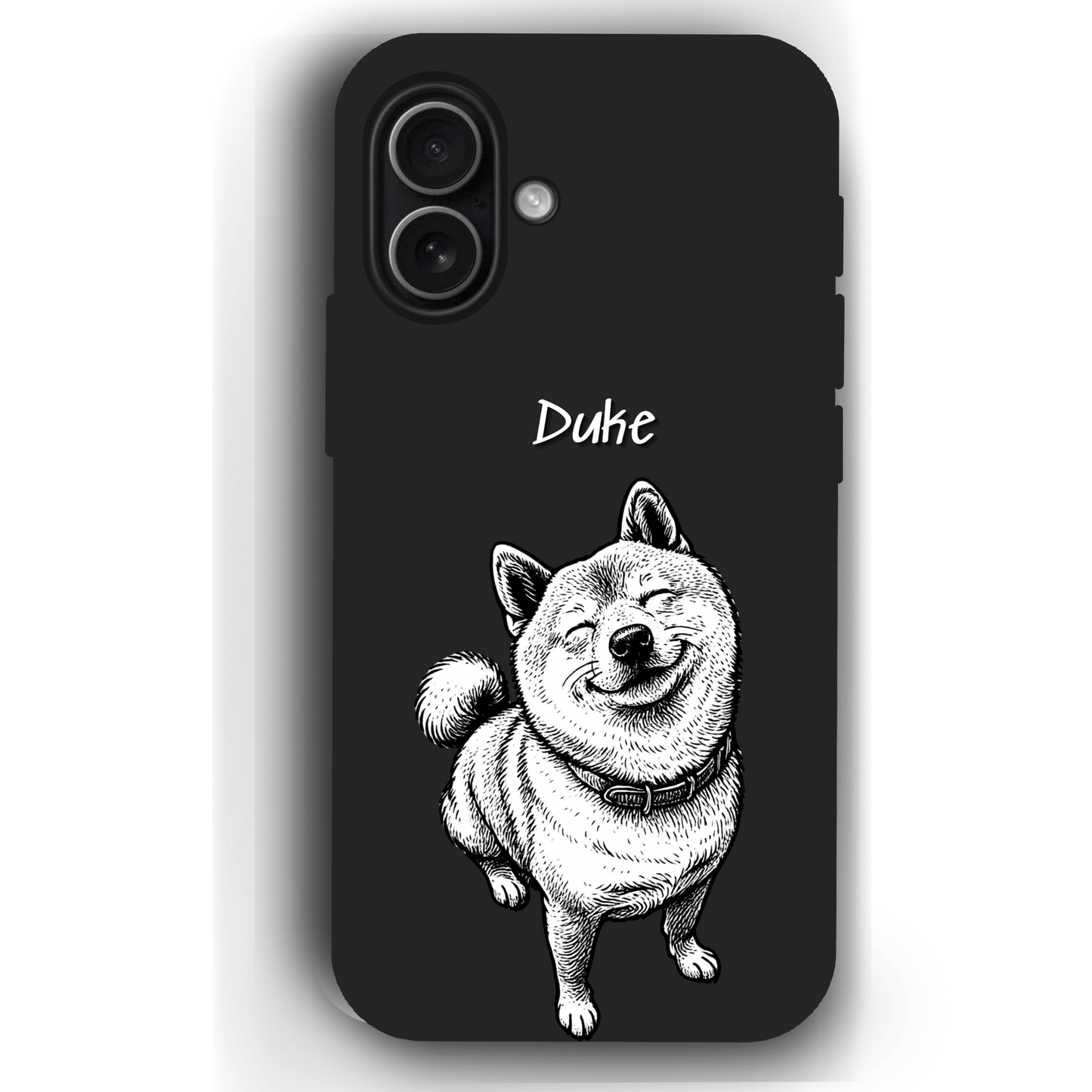 Custom Black & White Pet Phone Case for iPhone 17 by YingMart – Custom Photo Personalized Pet Line Art Design with Pet Name