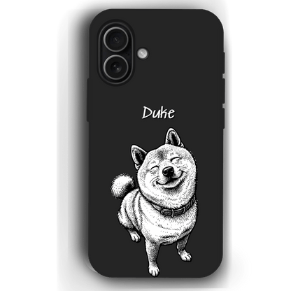 Custom Black & White Pet Phone Case for iPhone 17 by YingMart – Custom Photo Personalized Pet Line Art Design with Pet Name