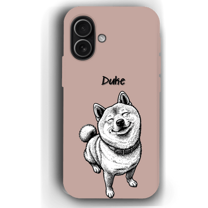 Custom Black & White Pet Phone Case for iPhone 17 by YingMart – Custom Photo Personalized Pet Line Art Design with Pet Name