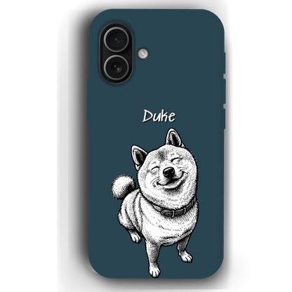 Custom Black & White Pet Phone Case for iPhone 17 by YingMart – Custom Photo Personalized Pet Line Art Design with Pet Name