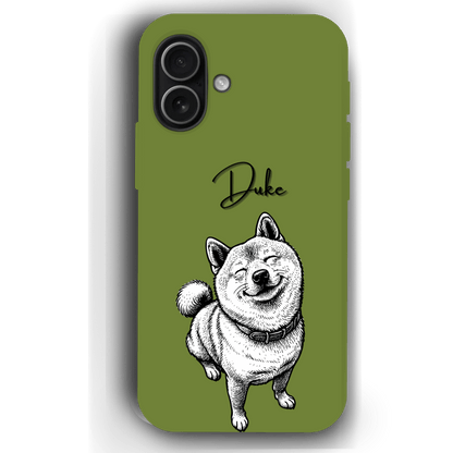 Custom Black & White Pet Phone Case for iPhone 17 by YingMart – Custom Photo Personalized Pet Line Art Design with Pet Name