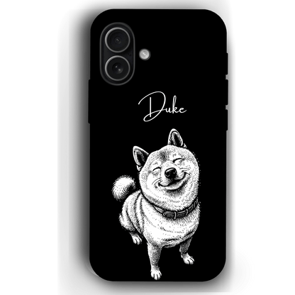 Custom Black & White Pet Phone Case for iPhone 17 by YingMart – Custom Photo Personalized Pet Line Art Design with Pet Name