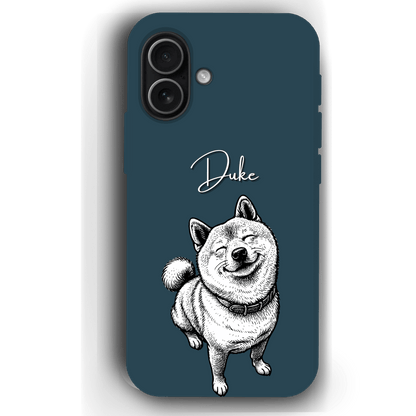 Custom Black & White Pet Phone Case for iPhone 17 by YingMart – Custom Photo Personalized Pet Line Art Design with Pet Name