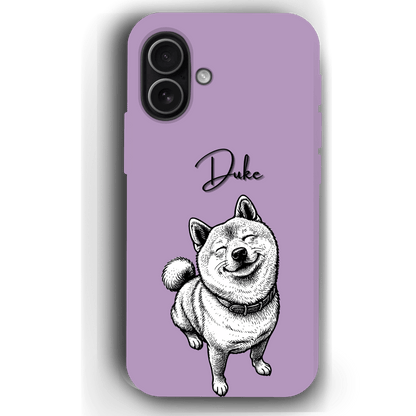 Custom Black & White Pet Phone Case for iPhone 17 by YingMart – Custom Photo Personalized Pet Line Art Design with Pet Name