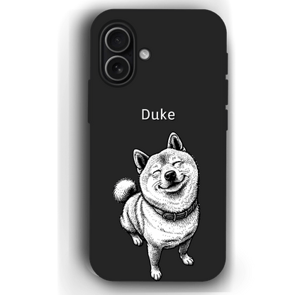 Custom Black & White Pet Phone Case for iPhone 17 by YingMart – Custom Photo Personalized Pet Line Art Design with Pet Name
