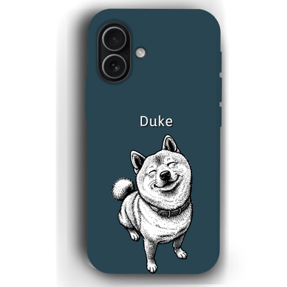 Custom Black & White Pet Phone Case for iPhone 17 by YingMart – Custom Photo Personalized Pet Line Art Design with Pet Name