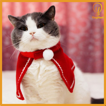 Christmas Elk Pet Costume Warm Cloak Hat Set for Small Dogs Cats Winter Hoodie Outfit