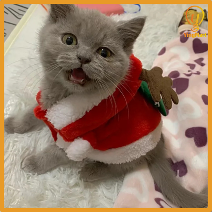 Santa Christmas Pet Costume Warm Jacket for Small Dogs Cats Winter Outfit Holiday Clothing