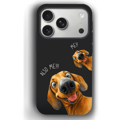 "Also Me" Design Custom Pet iPhone 17 Case – 4 Colors & 4 Patterns by YingMart, Personalized Pet Portrait Protective Cover for Dog Lovers