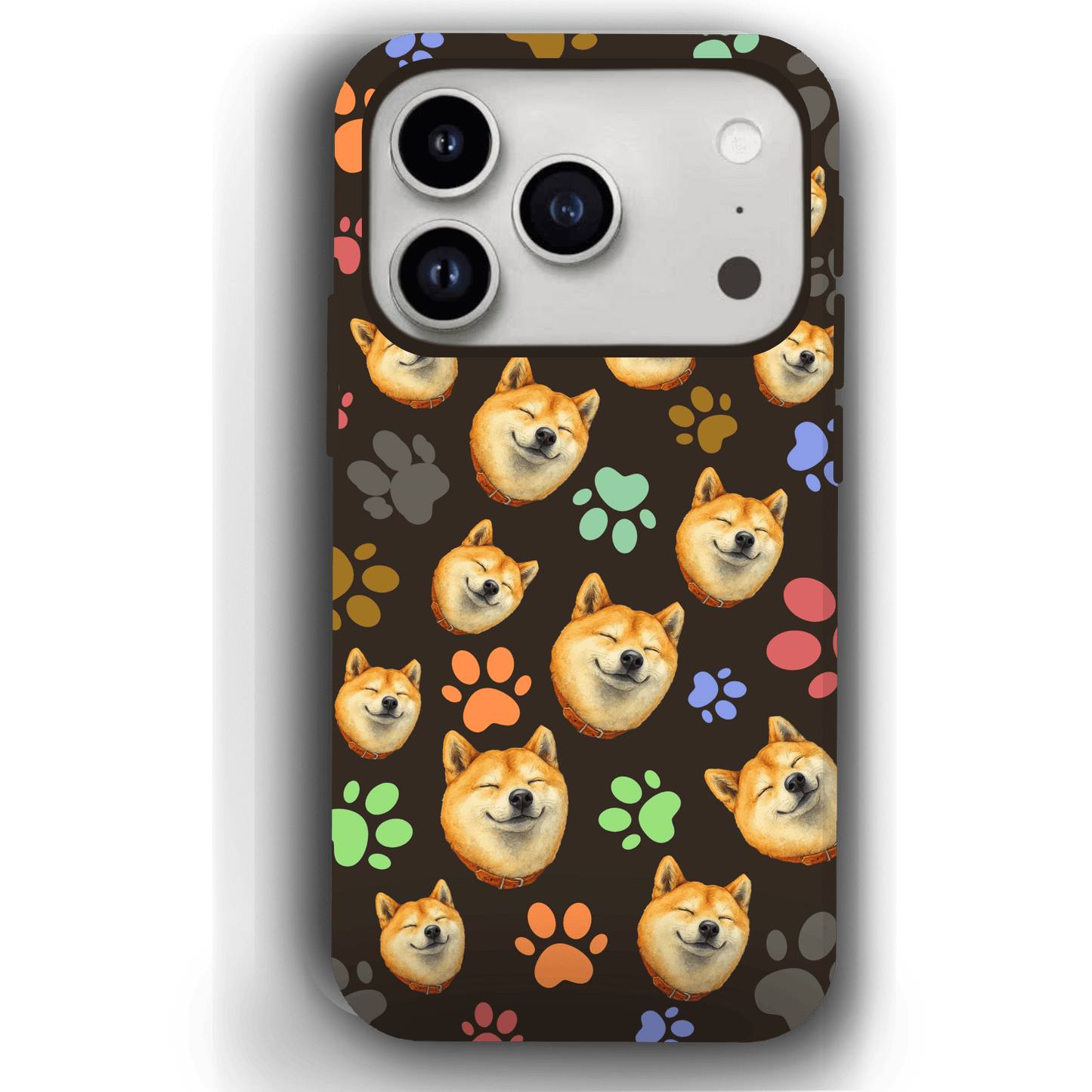 Custom Pet Phone Case for iPhone 17/ 17 Air/ 17 Pro/ 17 Pro Max by YingMart, Personalized Pet Portrait Cover with Paw, Heart, Fish & Bone Symbols