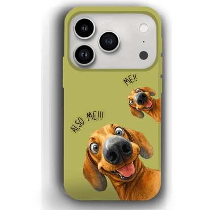 "Also Me" Design Custom Pet iPhone 17 Case – 4 Colors & 4 Patterns by YingMart, Personalized Pet Portrait Protective Cover for Dog Lovers