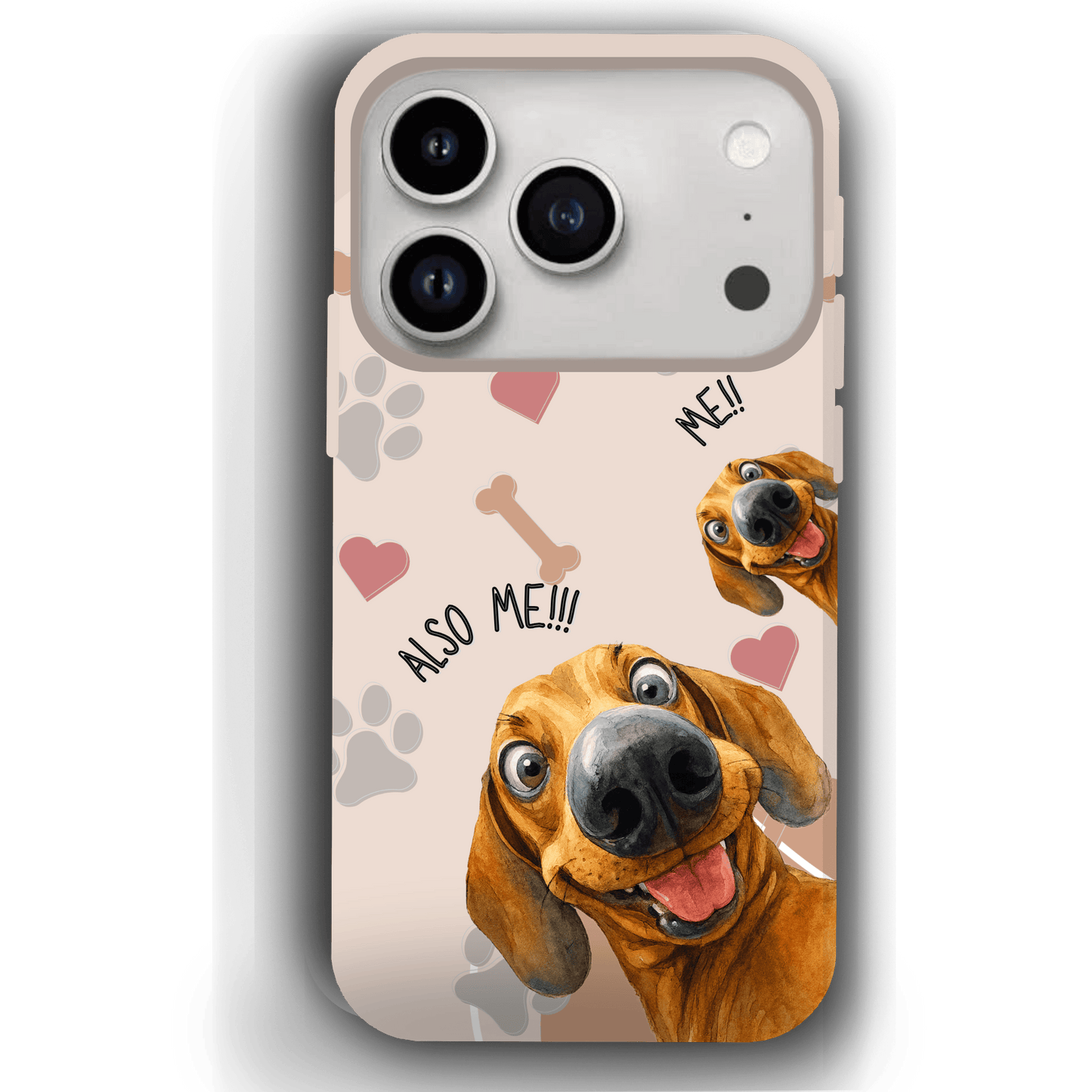 "Also Me" Design Custom Pet iPhone 17 Case – 4 Colors & 4 Patterns by YingMart, Personalized Pet Portrait Protective Cover for Dog Lovers
