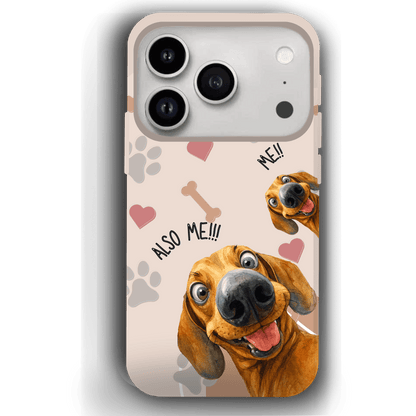 "Also Me" Design Custom Pet iPhone 17 Case – 4 Colors & 4 Patterns by YingMart, Personalized Pet Portrait Protective Cover for Dog Lovers