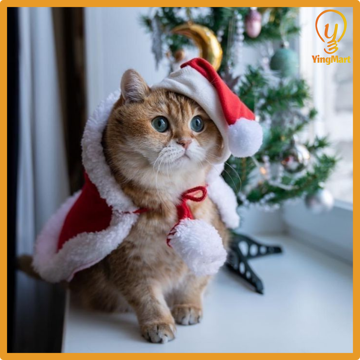 Christmas Pet Costume Hooded Cloak for Small Dogs Cats Warm Winter Outfit Holiday Clothes
