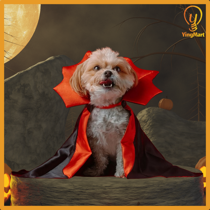 Funny Bat Vampire Cape Pet Costume for Cats Dogs Halloween Cloak Cosplay Outfit