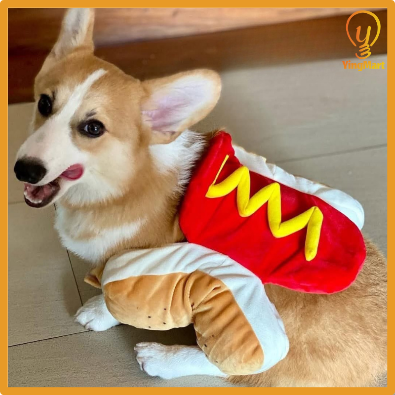 Funny Pet Costume Warm Sausage Hotdog Outfit For Cat Dog Halloween Christmas Party Cosplay