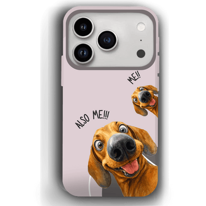 "Also Me" Design Custom Pet iPhone 17 Case – 4 Colors & 4 Patterns by YingMart, Personalized Pet Portrait Protective Cover for Dog Lovers
