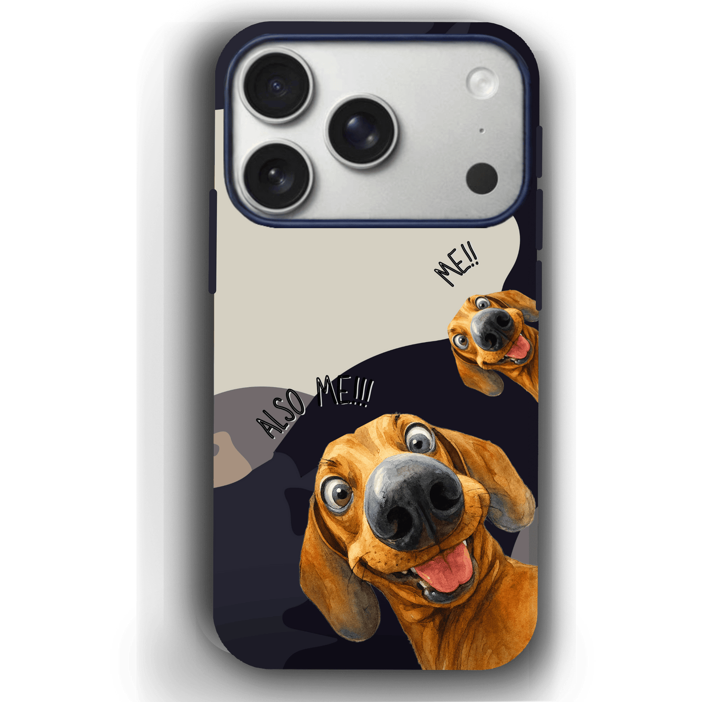 "Also Me" Design Custom Pet iPhone 17 Case – 4 Colors & 4 Patterns by YingMart, Personalized Pet Portrait Protective Cover for Dog Lovers