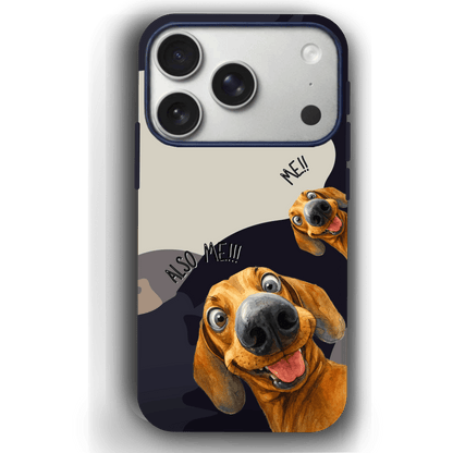 "Also Me" Design Custom Pet iPhone 17 Case – 4 Colors & 4 Patterns by YingMart, Personalized Pet Portrait Protective Cover for Dog Lovers