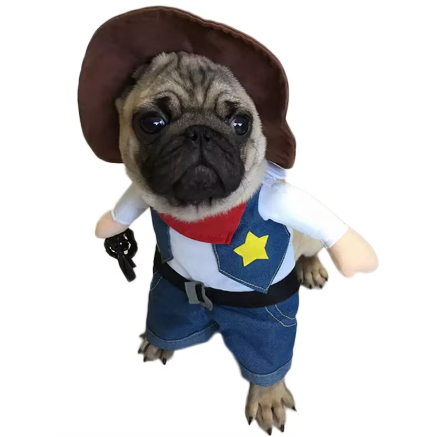 Funny Pet Cowboy Costume Role Play Suit Cat Dog Halloween Christmas Party Outfit
