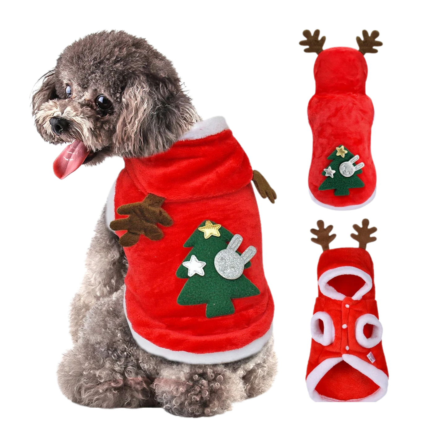 Santa Christmas Pet Costume Warm Jacket for Small Dogs Cats Winter Outfit Holiday Clothing