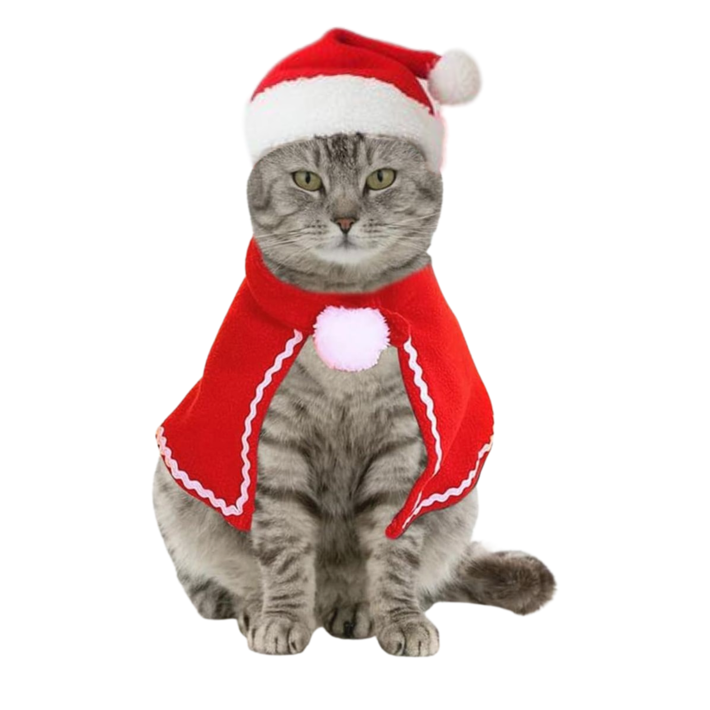 Christmas Elk Pet Costume Warm Cloak Hat Set for Small Dogs Cats Winter Hoodie Outfit