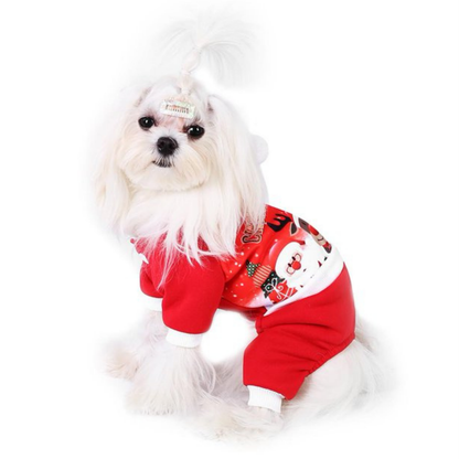 Christmas Pet Dog Clothes Warm Soft Hoodie Sweatshirt for Small Dogs Cats Winter Outfit