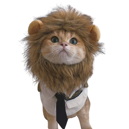 Lion Mane Wig Puppy Kitten Realistic Funny Halloween Cosplay Pet Costume Dog Cat Outfit