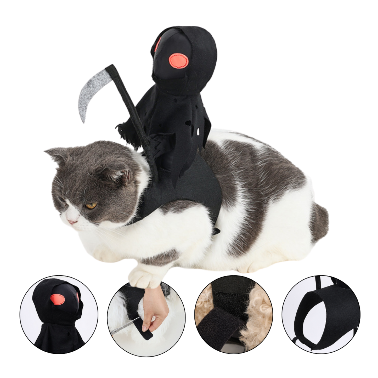 Dark Knight Pet Costume Dog Cat Halloween Cosplay Outfit Cute Rider Shirt for Small Large Pets