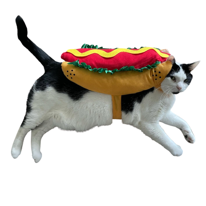 Hot Dog Pet Outfit Cats Puppies Funny Food Hamburger Theme Halloween Party Cosplay Clothes