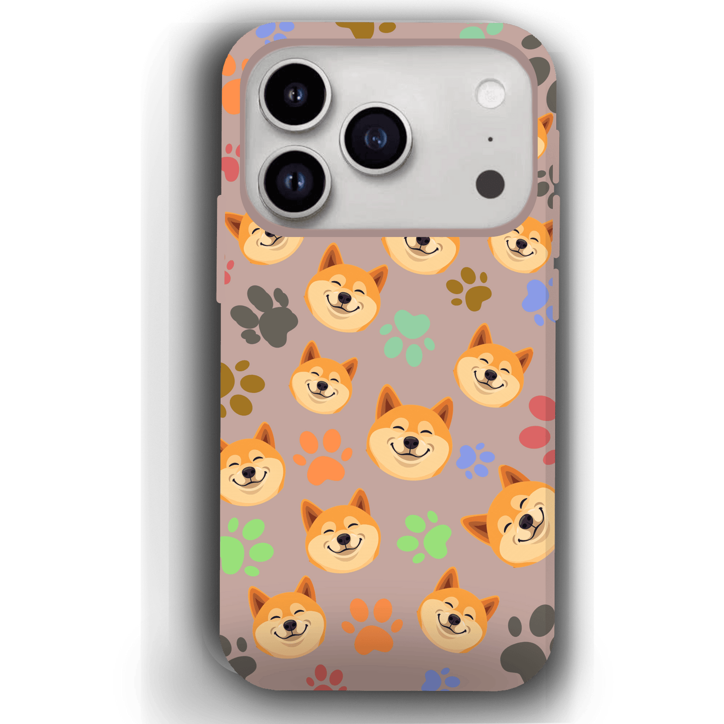 Custom Pet Phone Case for iPhone 17/ 17 Air/ 17 Pro/ 17 Pro Max by YingMart, Personalized Pet Portrait Cover with Paw, Heart, Fish & Bone Symbols