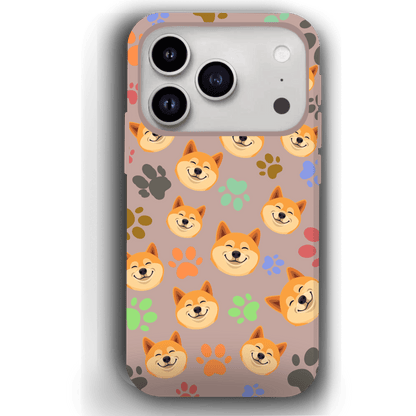 Custom Pet Phone Case for iPhone 17/ 17 Air/ 17 Pro/ 17 Pro Max by YingMart, Personalized Pet Portrait Cover with Paw, Heart, Fish & Bone Symbols