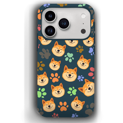 Custom Pet Phone Case for iPhone 17/ 17 Air/ 17 Pro/ 17 Pro Max by YingMart, Personalized Pet Portrait Cover with Paw, Heart, Fish & Bone Symbols