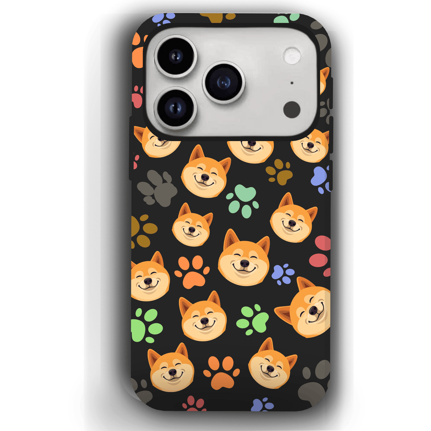Custom Pet Phone Case for iPhone 17/ 17 Air/ 17 Pro/ 17 Pro Max by YingMart, Personalized Pet Portrait Cover with Paw, Heart, Fish & Bone Symbols