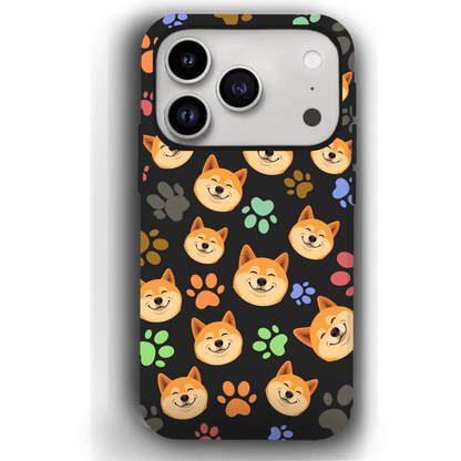 Custom Pet Phone Case for iPhone 17/ 17 Air/ 17 Pro/ 17 Pro Max by YingMart, Personalized Pet Portrait Cover with Paw, Heart, Fish & Bone Symbols