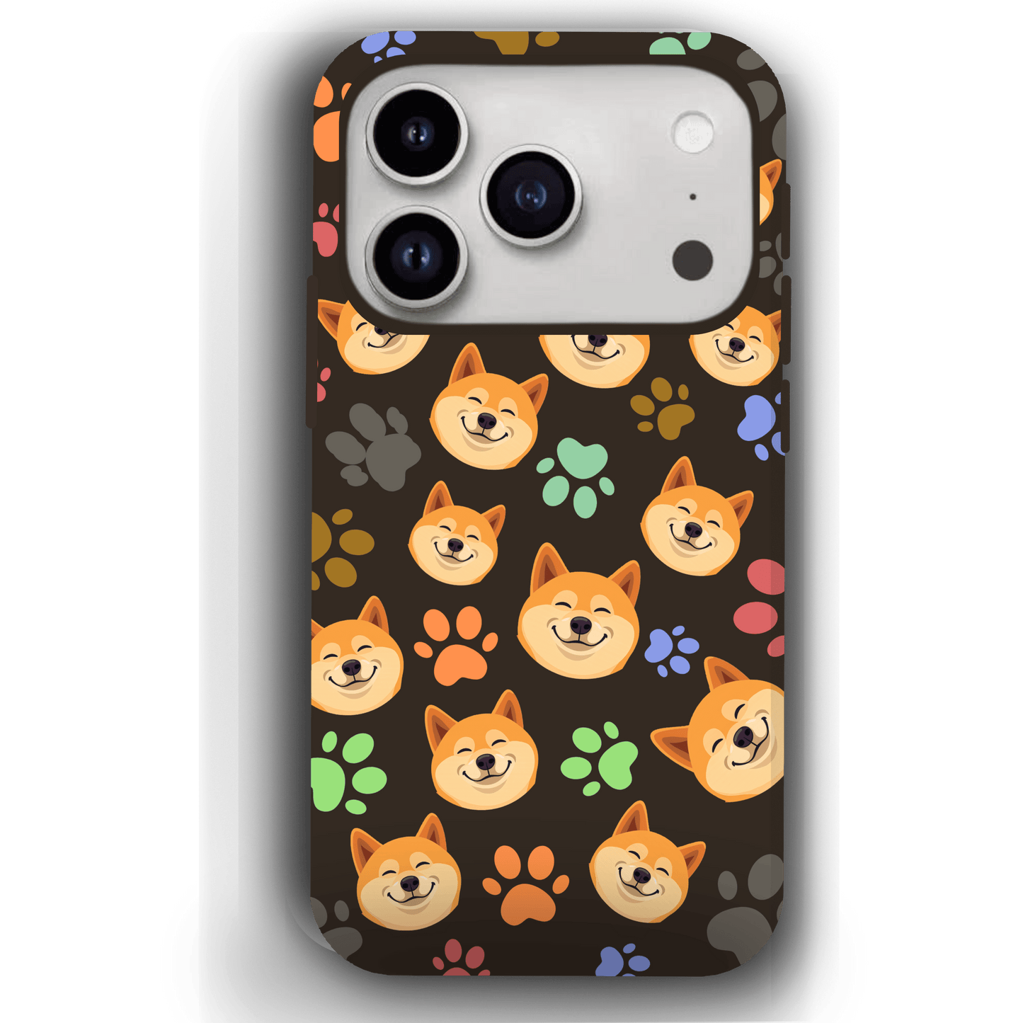 Custom Pet Phone Case for iPhone 17/ 17 Air/ 17 Pro/ 17 Pro Max by YingMart, Personalized Pet Portrait Cover with Paw, Heart, Fish & Bone Symbols