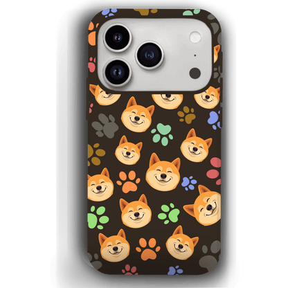 Custom Pet Phone Case for iPhone 17/ 17 Air/ 17 Pro/ 17 Pro Max by YingMart, Personalized Pet Portrait Cover with Paw, Heart, Fish & Bone Symbols