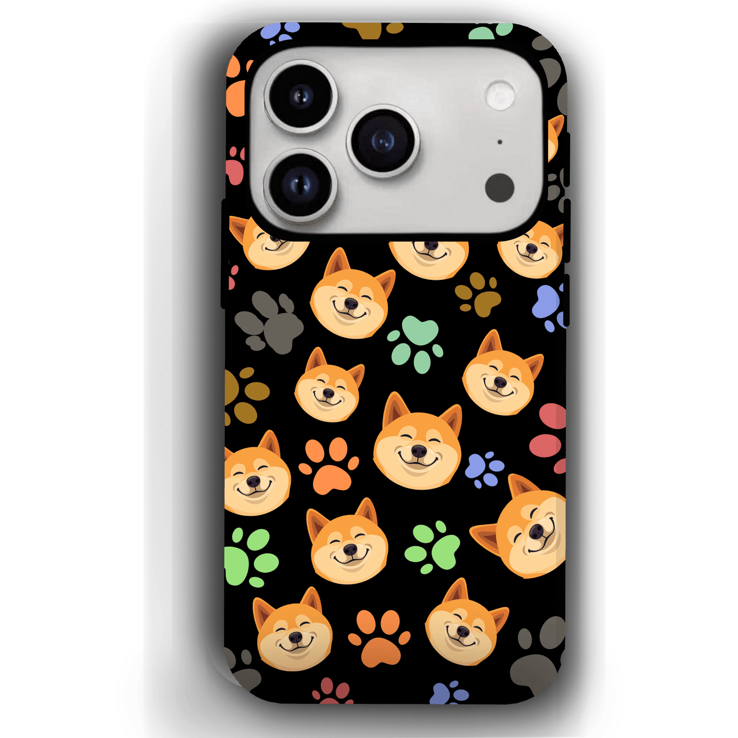 Custom Pet Phone Case for iPhone 17/ 17 Air/ 17 Pro/ 17 Pro Max by YingMart, Personalized Pet Portrait Cover with Paw, Heart, Fish & Bone Symbols