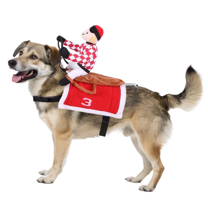 Santa Claus Riding Pet Costume for Small Dogs Cats Christmas Flannel Outfit Winter Hoodie